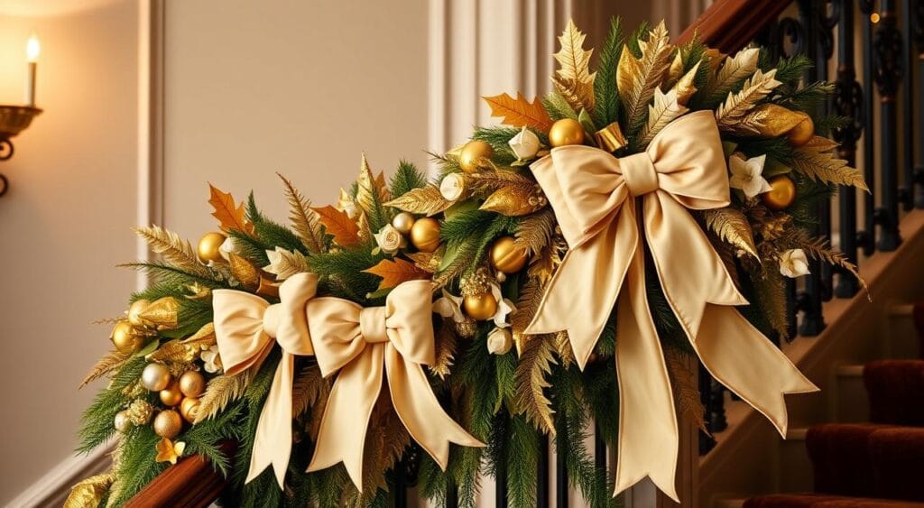 Luxurious Gold and Cream Christmas Garland