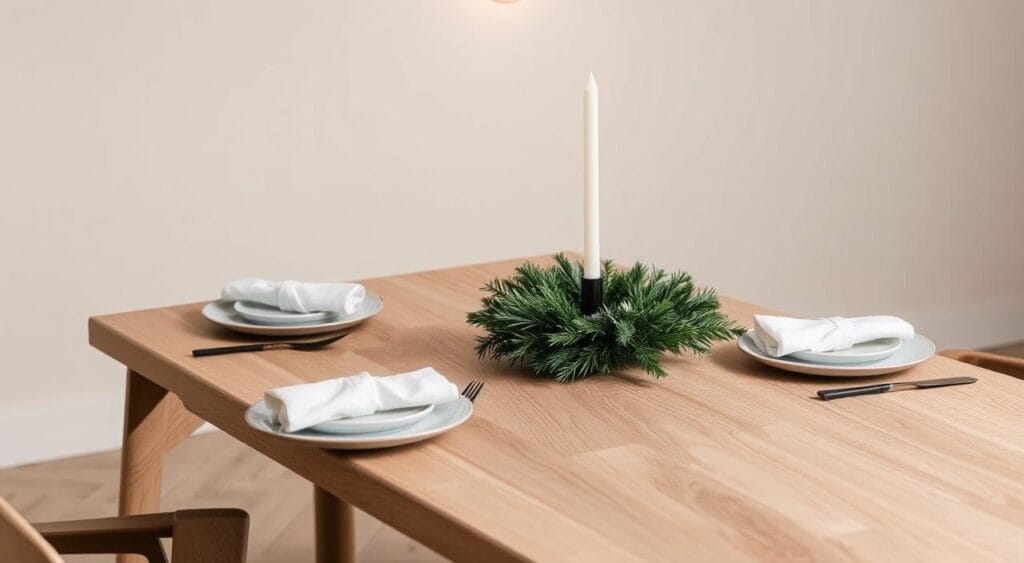 minimalist Christmas table setting