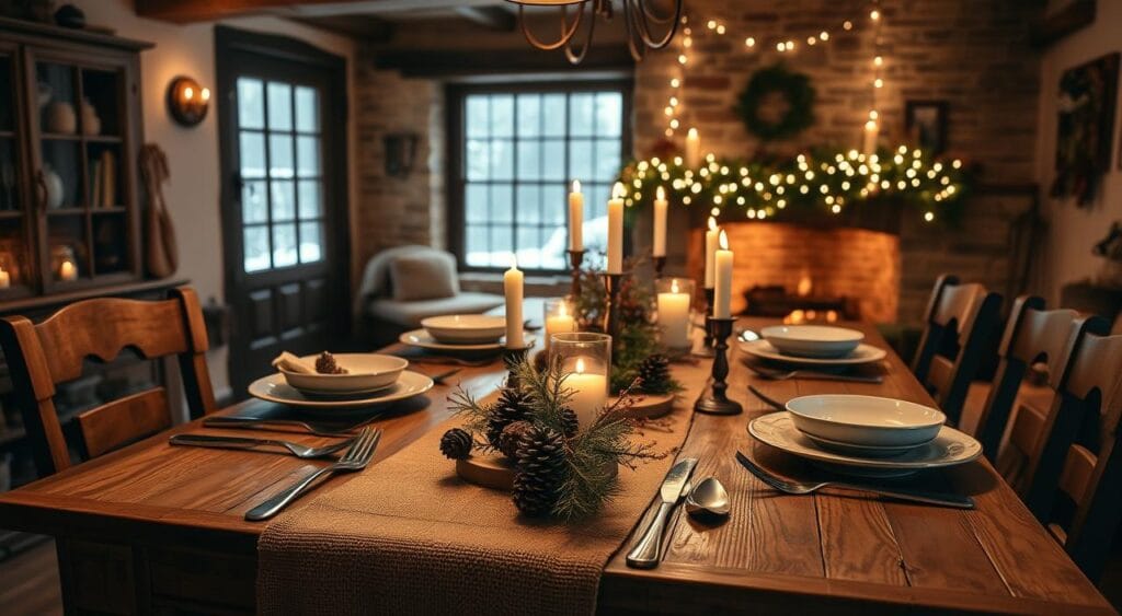 rustic holiday table setting