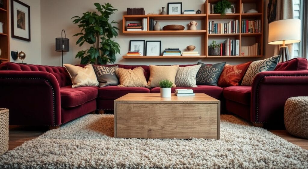 textile variety in living room