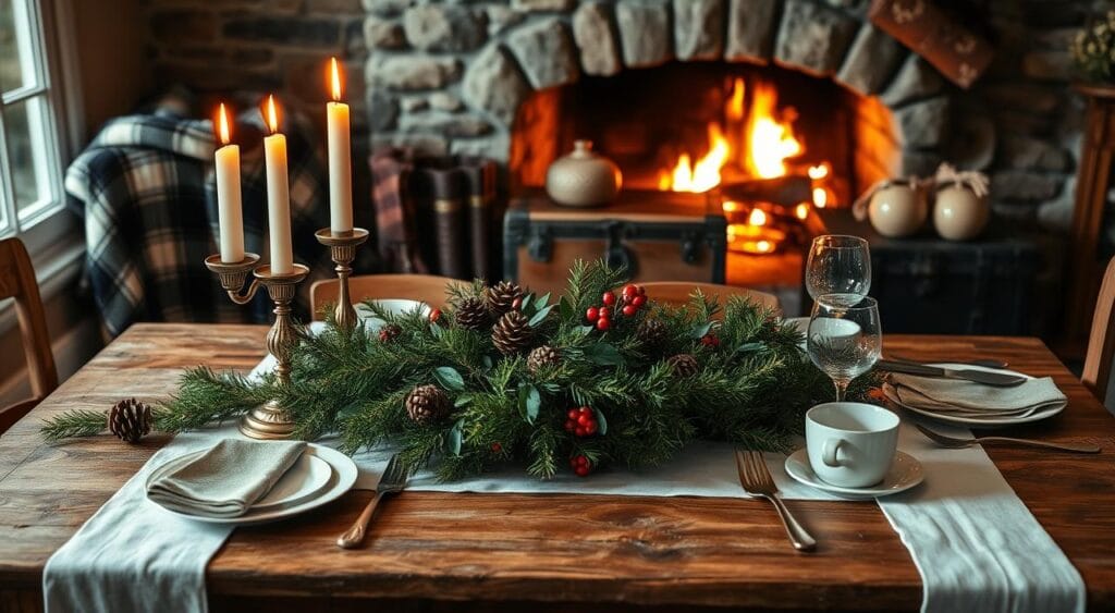 vintage Christmas table setting