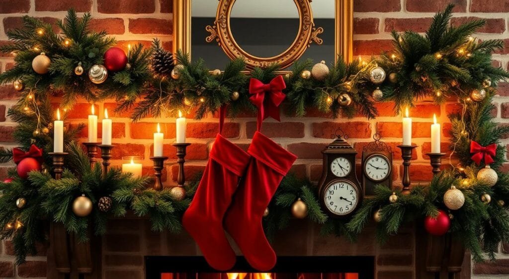 Classic Holiday Mantel Decorating