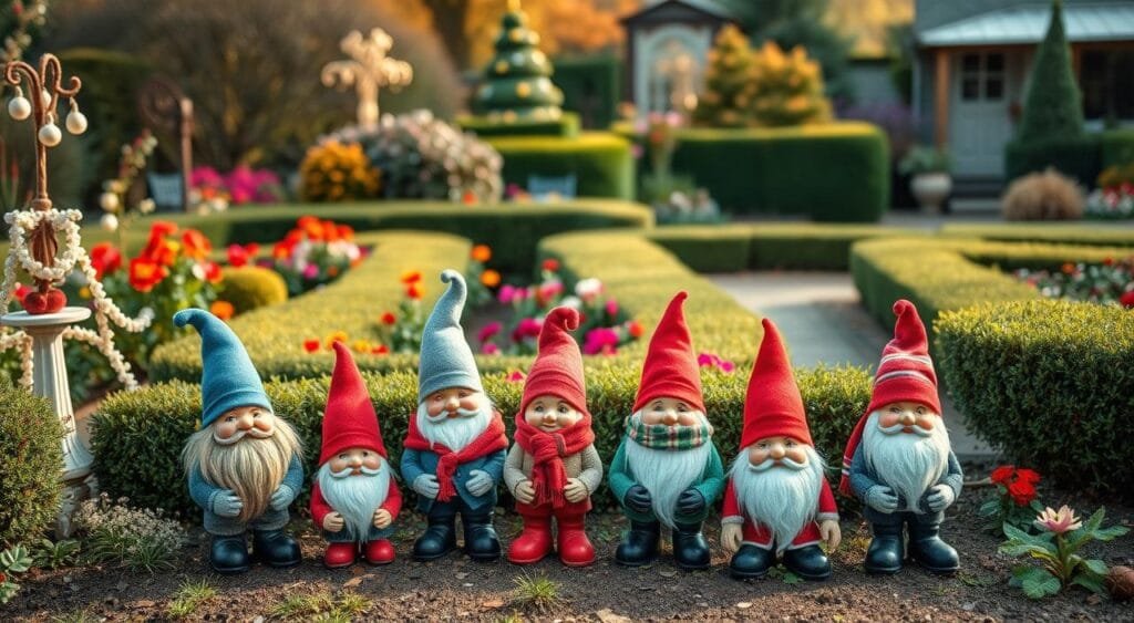 garden gnomes seasonal styling