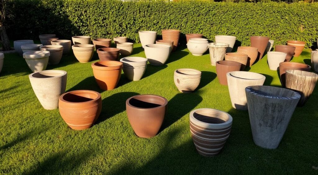 large outdoor planters size and shape
