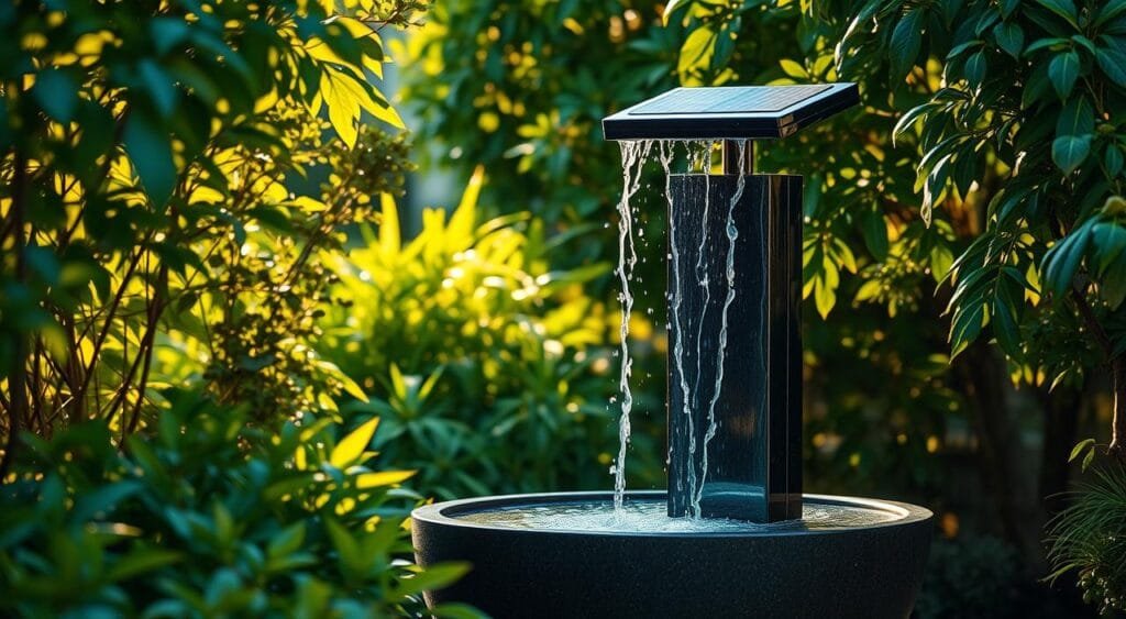 solar water fountain outdoor
